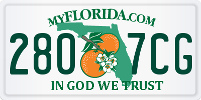 FL license plate 2807CG