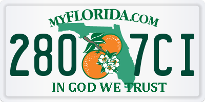 FL license plate 2807CI