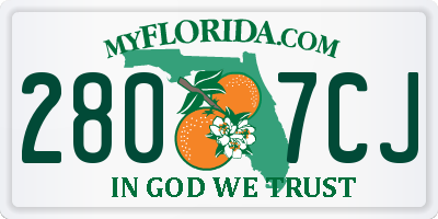 FL license plate 2807CJ