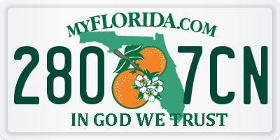 FL license plate 2807CN