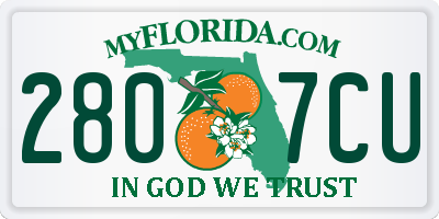 FL license plate 2807CU