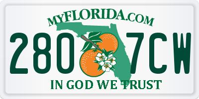 FL license plate 2807CW