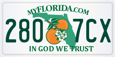 FL license plate 2807CX