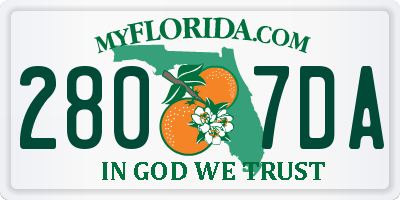 FL license plate 2807DA