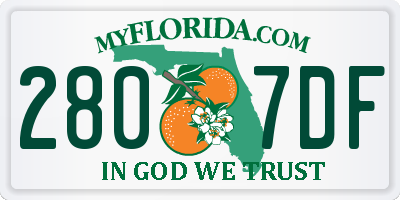 FL license plate 2807DF