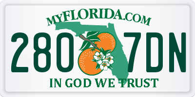 FL license plate 2807DN