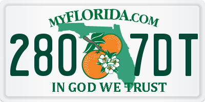 FL license plate 2807DT