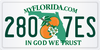 FL license plate 2807ES