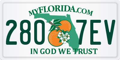 FL license plate 2807EV