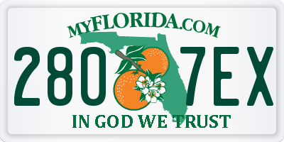 FL license plate 2807EX