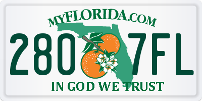 FL license plate 2807FL