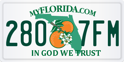 FL license plate 2807FM