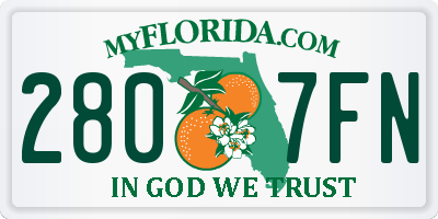 FL license plate 2807FN