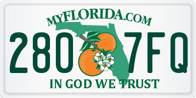 FL license plate 2807FQ