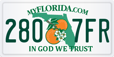 FL license plate 2807FR