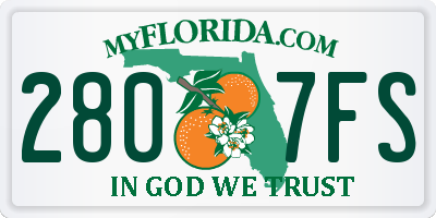 FL license plate 2807FS