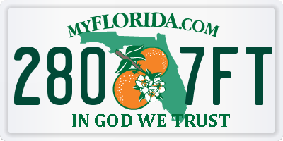 FL license plate 2807FT