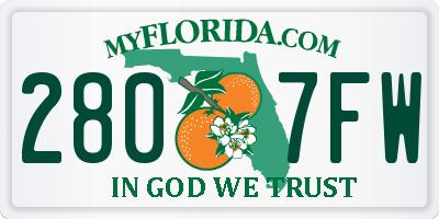 FL license plate 2807FW