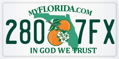 FL license plate 2807FX