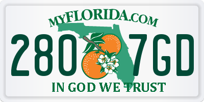 FL license plate 2807GD