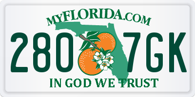 FL license plate 2807GK