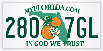 FL license plate 2807GL