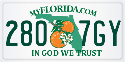 FL license plate 2807GY