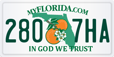 FL license plate 2807HA