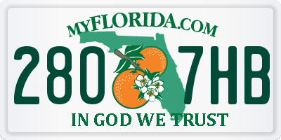 FL license plate 2807HB