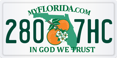FL license plate 2807HC