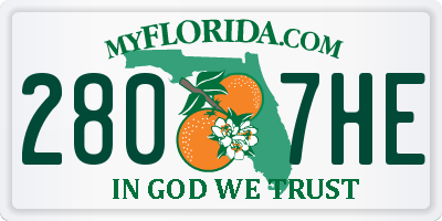 FL license plate 2807HE