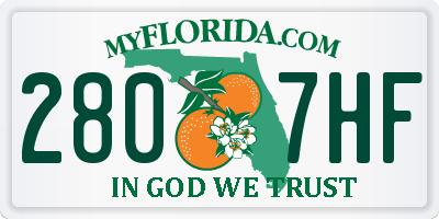FL license plate 2807HF