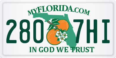 FL license plate 2807HI