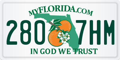 FL license plate 2807HM