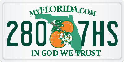 FL license plate 2807HS