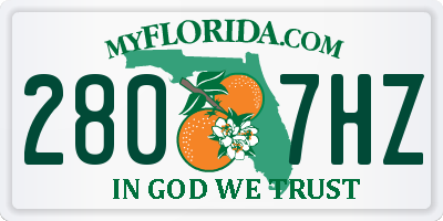 FL license plate 2807HZ
