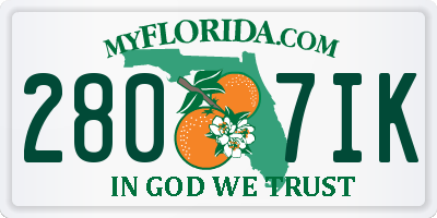 FL license plate 2807IK