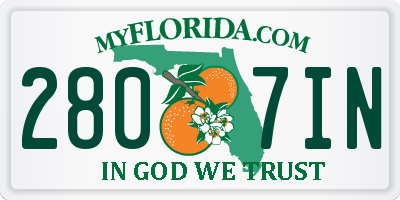 FL license plate 2807IN