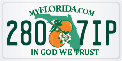 FL license plate 2807IP