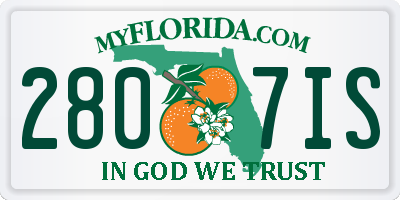 FL license plate 2807IS