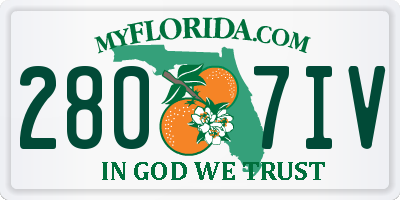FL license plate 2807IV