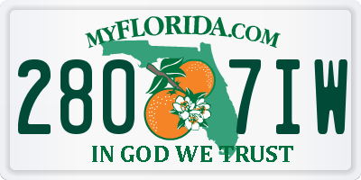 FL license plate 2807IW