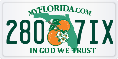 FL license plate 2807IX