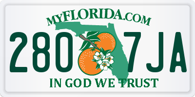 FL license plate 2807JA
