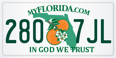 FL license plate 2807JL