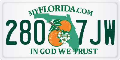 FL license plate 2807JW