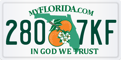 FL license plate 2807KF