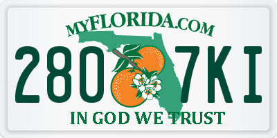 FL license plate 2807KI