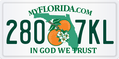 FL license plate 2807KL