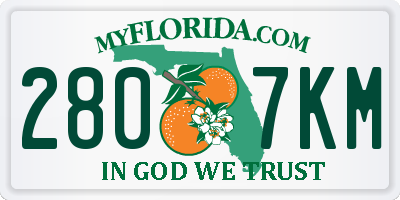 FL license plate 2807KM